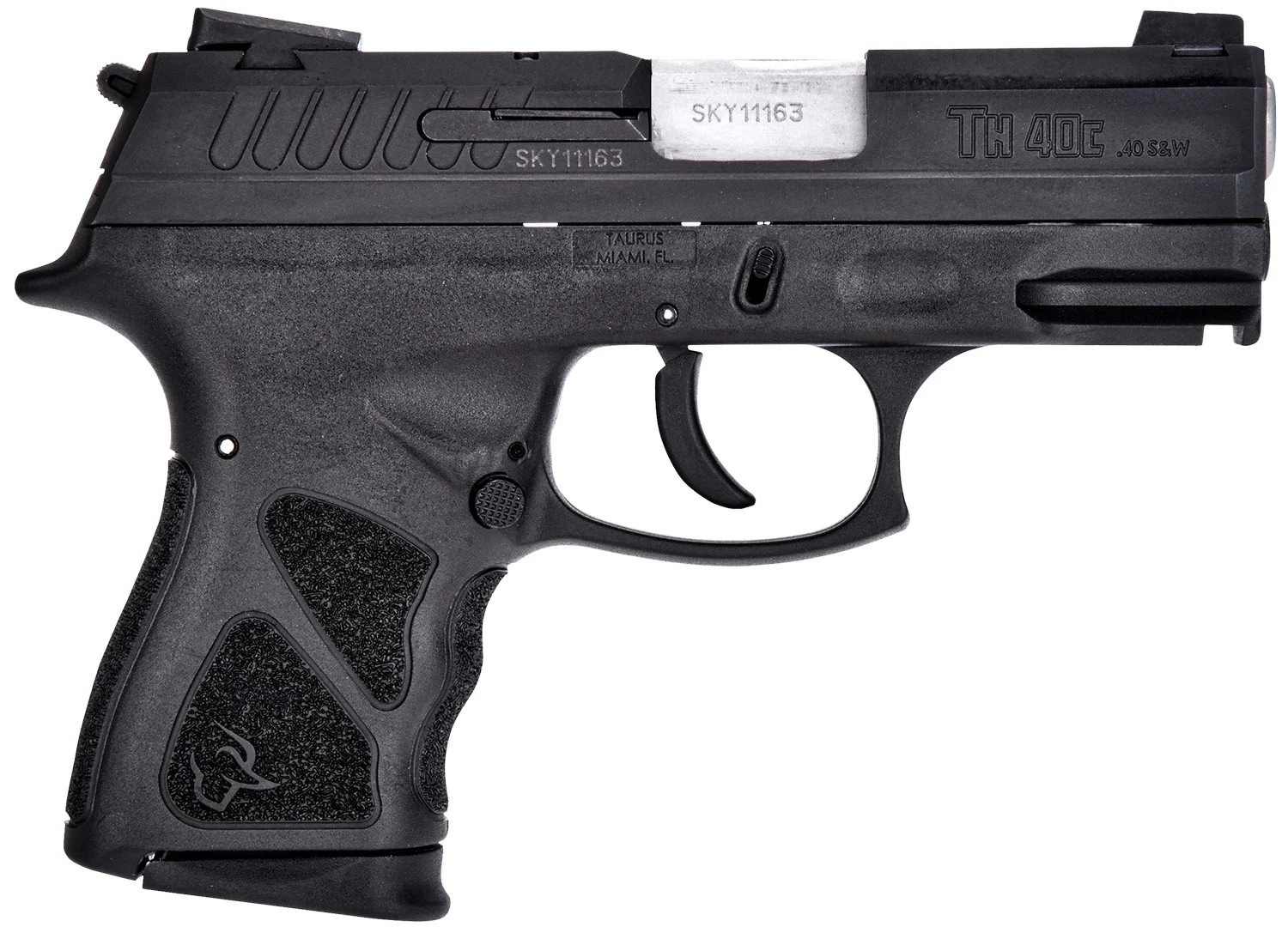 Taurus 1TH40C031 THc Compact 40 S&W 15+1/11+1 3.54" Matte Stainless Steel, Barrel Matte Black Serrated Slide, Black Polymer Frame w/Picatinny Rail, Black Finger Grooved Polymer Grip, Right Hand