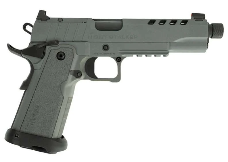 Tisas, 1911 Night Stalker DS, Semi Automatic, 9mm, 5.5" Threaded Barrel, Platinu