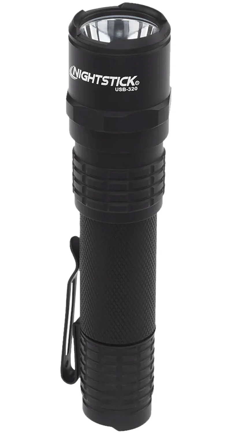 Nightstick USB320 USB Rechargeable EDC Flashlight Black Anodized 320 Lumens White LED