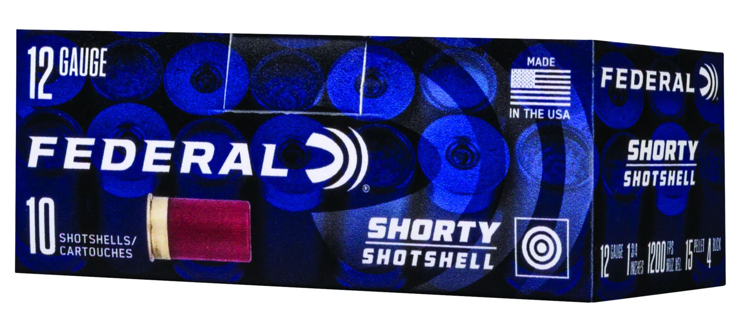 Federal SH1294B Shorty 12Gauge 1.75" 15/16oz 4BuckShot 15Pellets 10 Per Box/10 Case