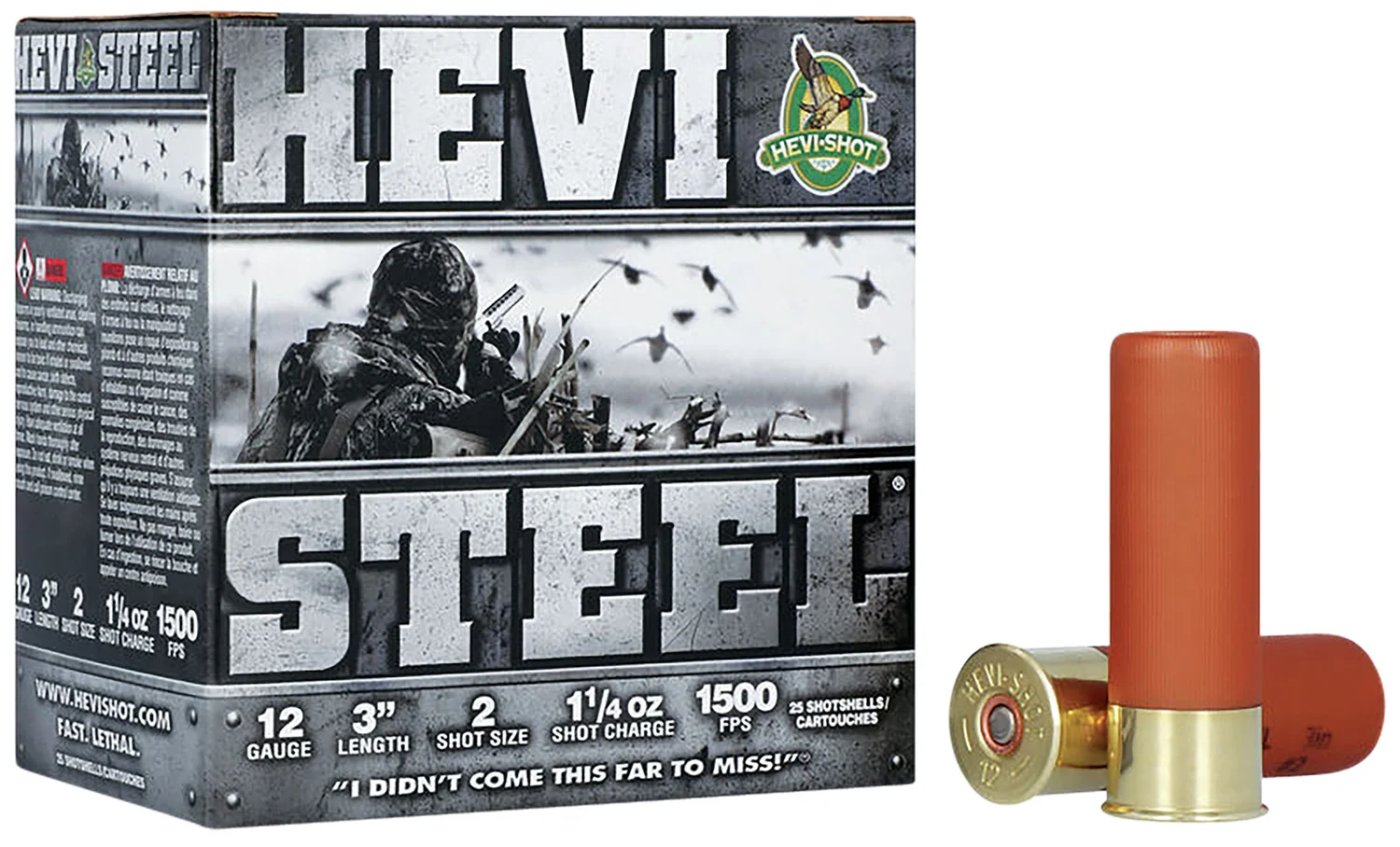 HEVI-Shot HS60002 HEVI-Steel 12Gauge 3" 1 1/4oz 2Shot 25 Per Box/10 Case