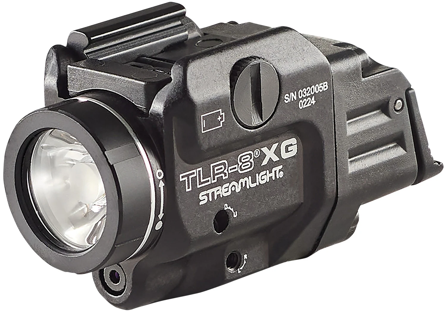 Streamlight 69434 TLR-8A Flex w/Laser Black Anodized Aluminum, 500 Lumens White LED, Green Laser 140 Meters Beam, Rail Clamp Mount
