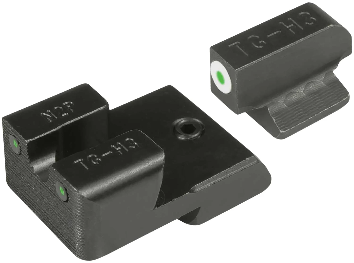 TruGlo TGTG231N4W Tritium Pro Green Tritium Front & Rear/ Black Nitride Fortress Frame, Fits 1911 3" Officer & 4.25", Front Sight Dovetail/Rear Sight Dovetail Mount