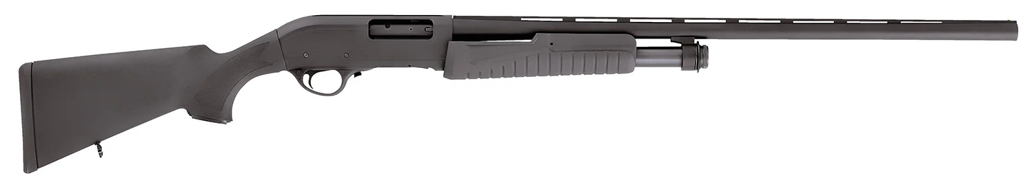 Escort HEFH12280501 Field Hunter Full Size 12 Gauge Pump 3" 4+1 28" Black Vent Rib Barrel, Black Anodized Aluminum Grooved Receiver, Fixed Black Synthetic Stock, Right Hand