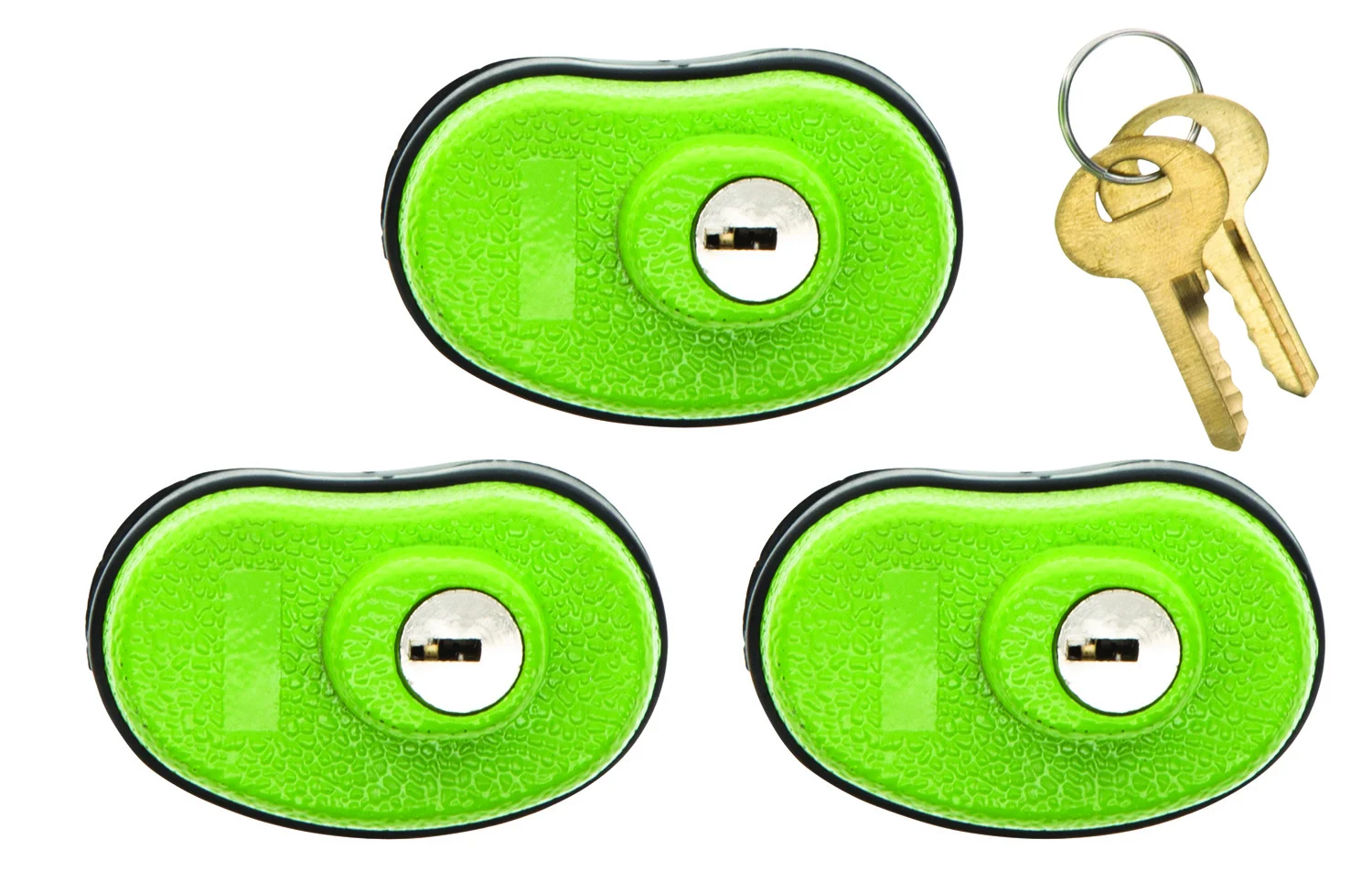 Lockdown 1118825 Keyed Trigger Lock Open With Key Green Rubber 3 Pack