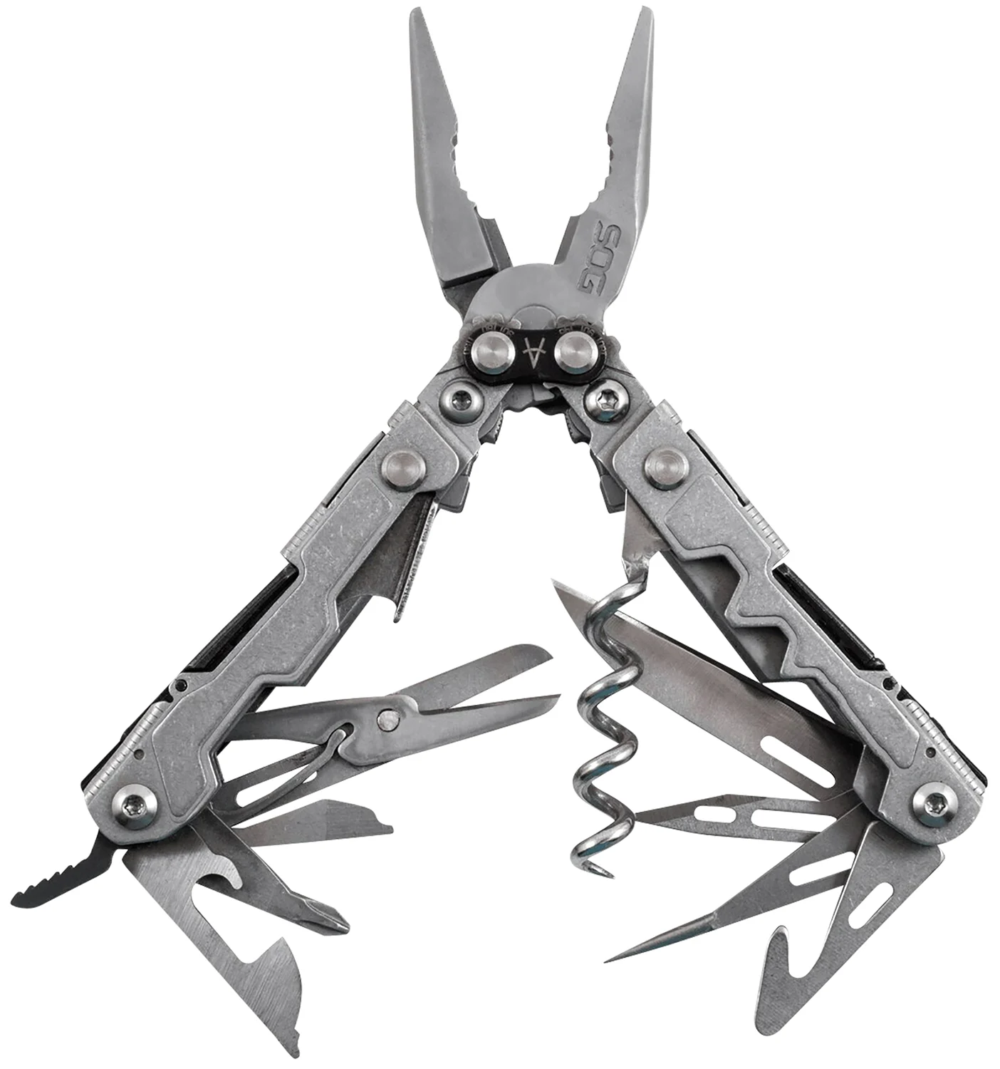 S.O.G SOG-PL1001-C PowerLitre Stonewashed 5Cr15MoV Stainless Steel 5.10" Long Features 19 Tools