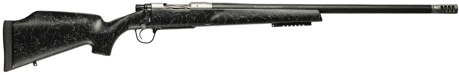 Christensen Arms 8011001200 Traverse 7mm Rem Mag 3+1 26" Threaded Barrel, Natural Stainless, Black with Gray Webbing Stock