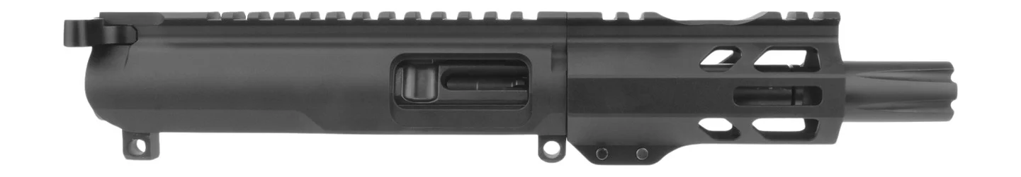 TacFire BU9MM4 Pistol Upper Assembly 9mm Luger 4" Black Nitride Barrel 7075-T6 Aluminum Black Anodized Receiver M-LOK Handguard for AR-Platform