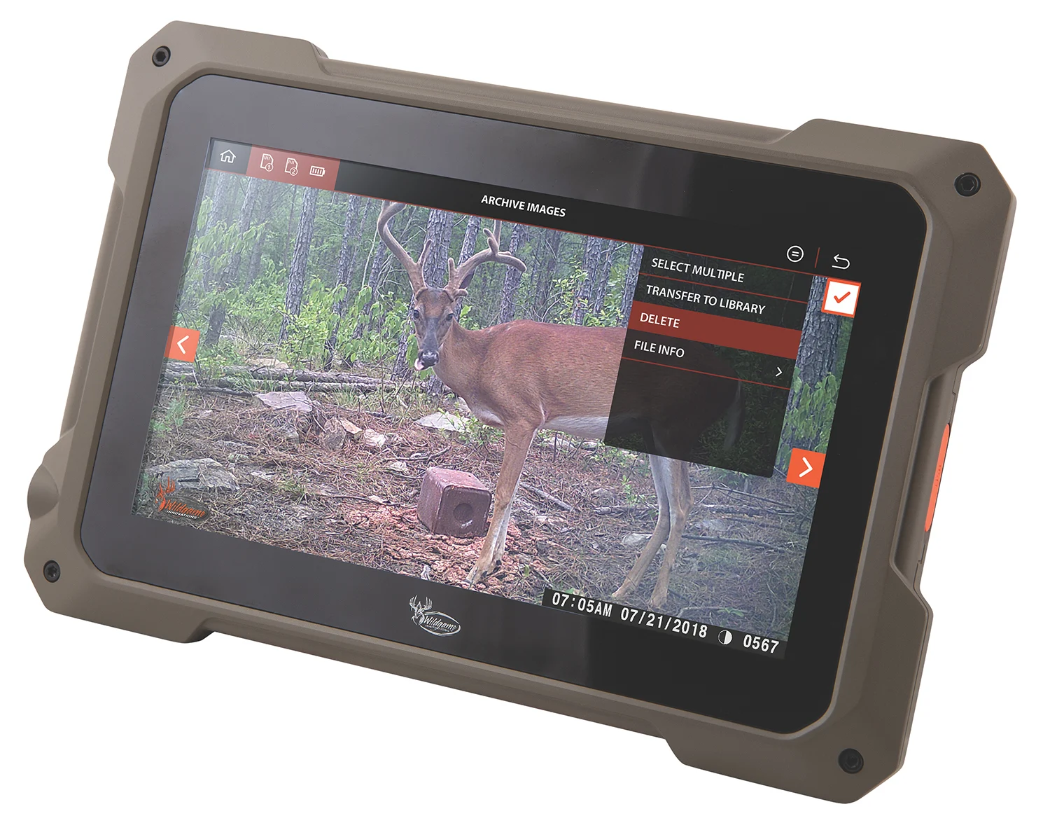 Wildgame Innovations WGIVW0009 Trail Pad SD Card Viewer Brown 7" Touchscreen 32GB x 2
