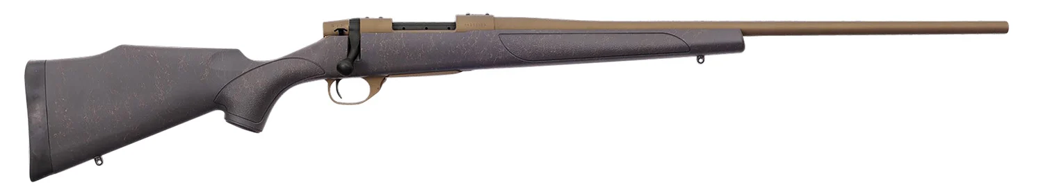 Weatherby VWB222RR4T Vanguard Weatherguard 22-250 Rem 5+1 24" Threaded, Burnt Bronze Barrel/Rec, Black with Bronze Webbing Monte Carlo Stock