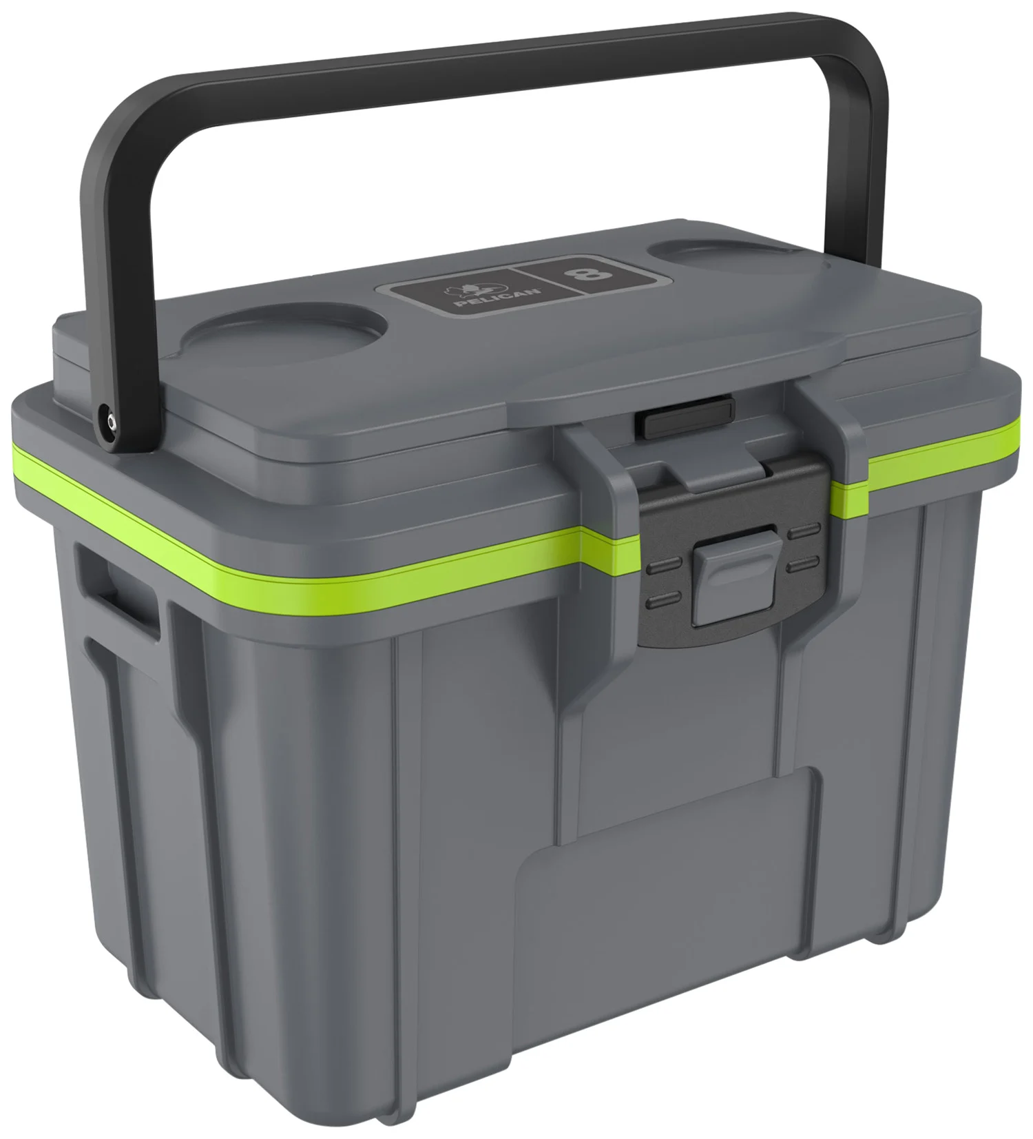 PELICAN 8Q-1-DKGRYEGRN 8QT ELITE COOLER GRY/GRN