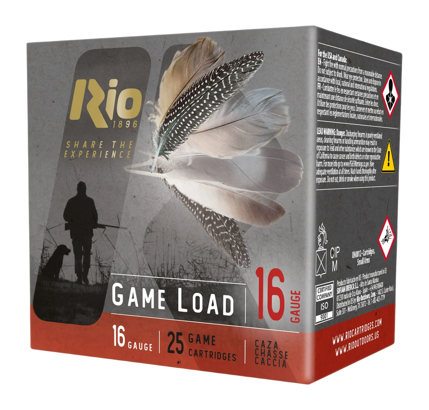 Rio Ammunition RCHV168 Game Load 16Gauge 2.75" 1 1/8oz 8Shot 25 Per Box/10 Case