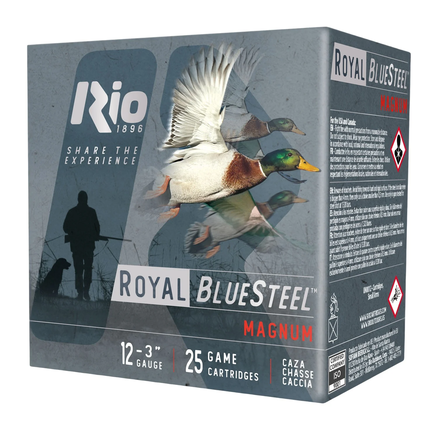 Rio Ammunition RBSM402 Royal BlueSteel Magnum 12Gauge 3" 1 3/8oz 2Shot 25 Per Box/10 Case