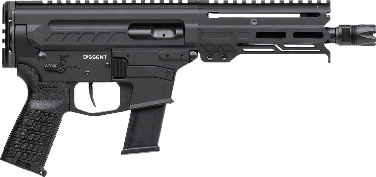 CMMG 45A4C0FAB Dissent MKG 45 ACP 13+1 6.50" Black Nitride Medium Taper Threaded Barrel, CMMG 5.5" M-LOK Handguards, Black Armor Cerakote Aluminum Picatinny Rail Receiver, CMMG Zeroed Grips