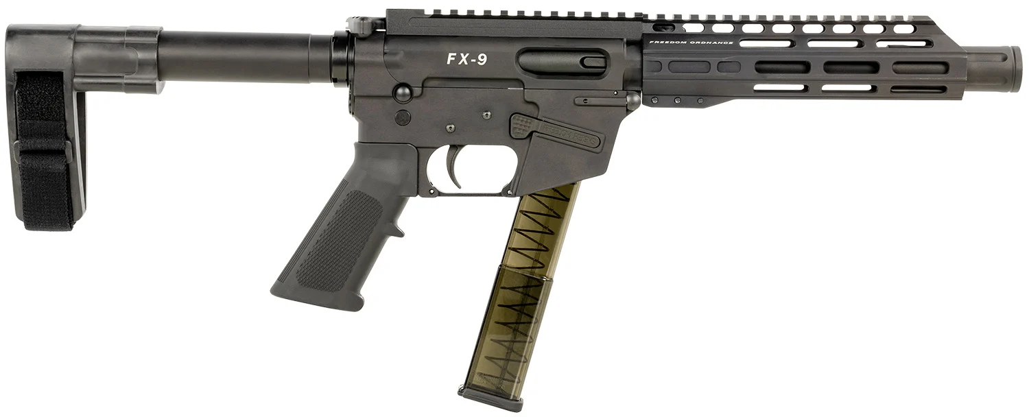 FREEDOM ORDNANCE FX-9 8" PISTOL 9MM BLACK W/SB MINI BRACE