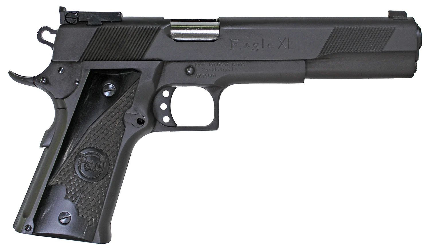 Iver Johnson Arms EAGLEXLDS Eagle XL 45 ACP 14+1 6" Stainless Steel Barrel, Matte Black Steel Serrated Slide, Matte Black Steel Frame w/Beavertail, Black G10 Grip