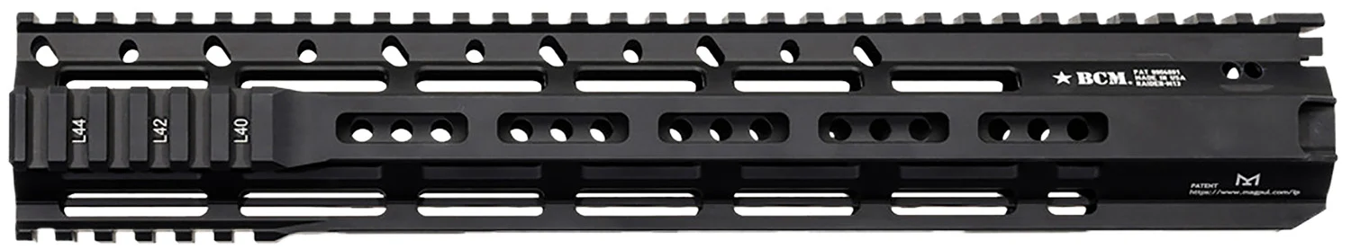 BCM RAIDERM13556BLK RAIDER-M13 Rail Black Anodized 13.00" M-LOK Free-Floating Style Made of Aluminum for AR-Platform