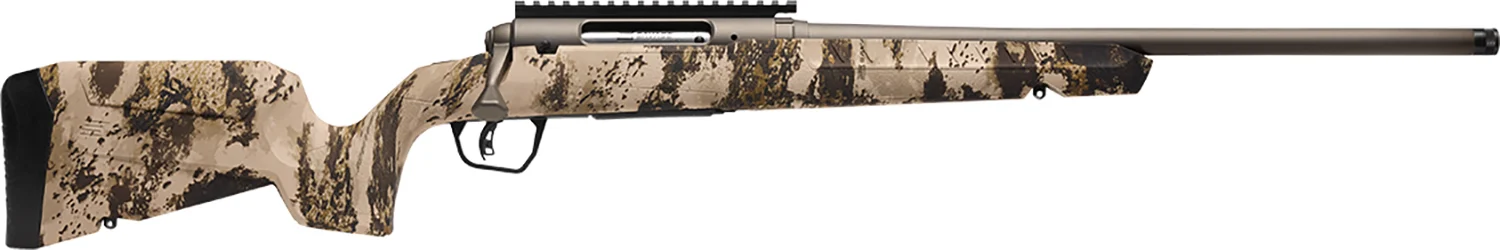 Savage Arms 32338 Axis 2 Pro Compact 243 Win 4+1 20" Gun Metal Bronze Cerakote Heavy Sporter Threaded Barrel & Picatinny Rail Carbon Steel Receiver, Fixed Western Camo Synthetic Stock, Right Hand