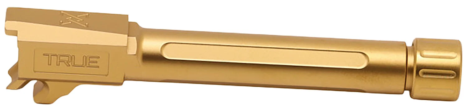True Precision Inc TPP365FBXTG Sig 9mm Luger 4.30" Threaded Gold TiN Stainless Steel, Fits Sig P365 Fuse