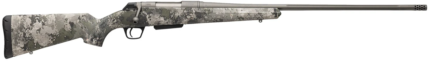 Winchester Repeating Arms 535800294 XPR Extreme 6.5 PRC 3+1 24" Tungsten Cerakote Fluted Threaded Barrel & Drilled & Tapped Steel Receiver, Fixed TrueTimber VSX Synthetic Stock