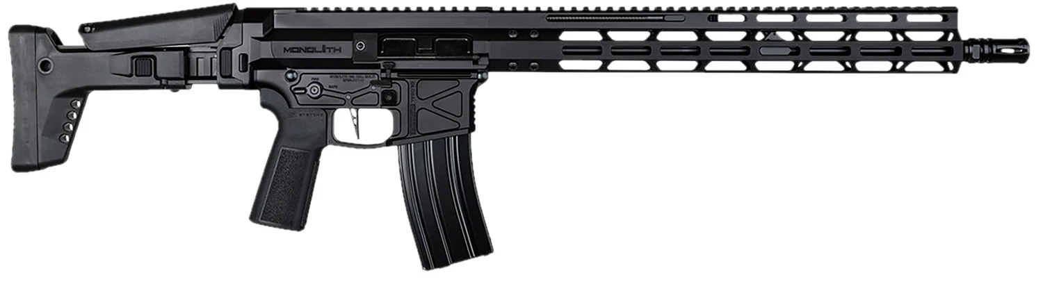Global Ordnance LLC 197892003223 Monolithic 5.56 NATO 16" Barrel, M-LOK Handguard, Modular Black Stock, Black Polymer Grip