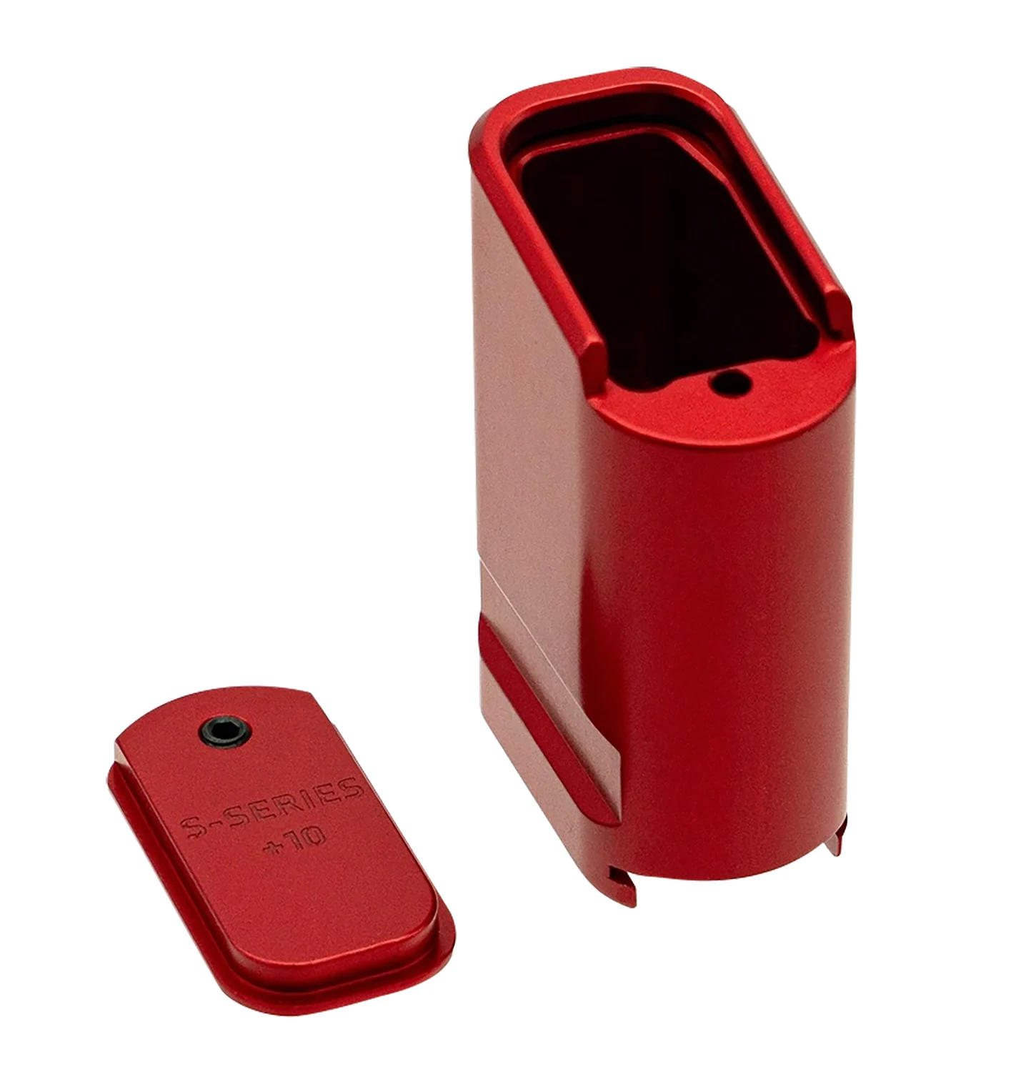 Shield Arms SAS15ME10RED Magazine Extension Extended 10rd Compatible w/ Shield Arms S15 Magazine Red Anodized Aluminum