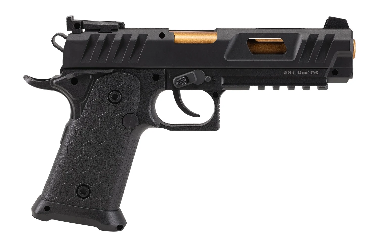 Umarex USA 2252128 DS11 CO2 177 BB 18+1 Bronze Barrel, Black Polymer Frame w/Picatinny Rail, Black Polymer Grips