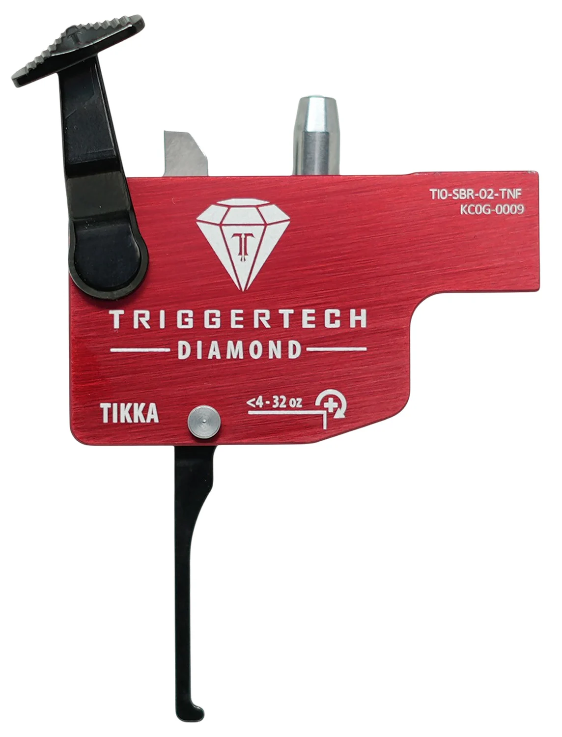 TriggerTech TI0SRB02TNF Diamond Black/Red Flat Lever Fits Tikka Right Hand