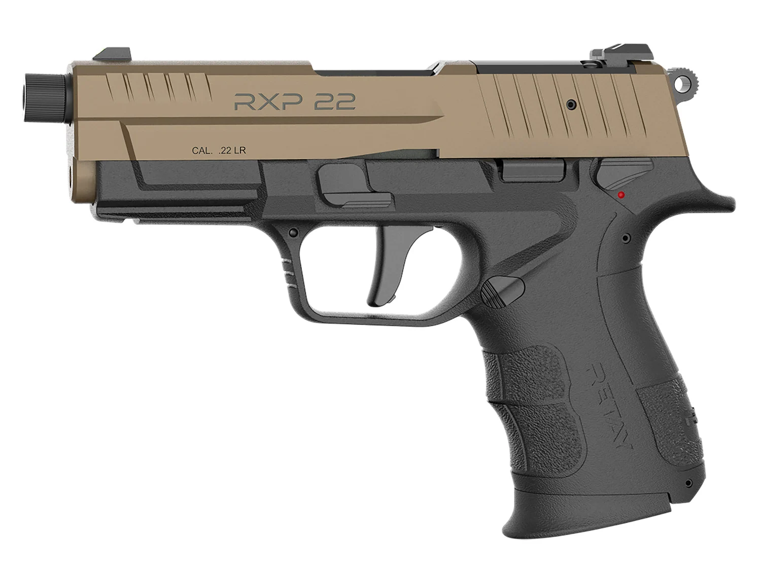 Retay USA RXP22BLKFDES13TH RXP 22 LR 13+1 4" Threaded Barrel, Flat Dark Earth Cerakote Optic Ready/Serrated Slide, Black Cerakote Polymer Frame w/Accessory Rail, RMR/RMSc Footprint