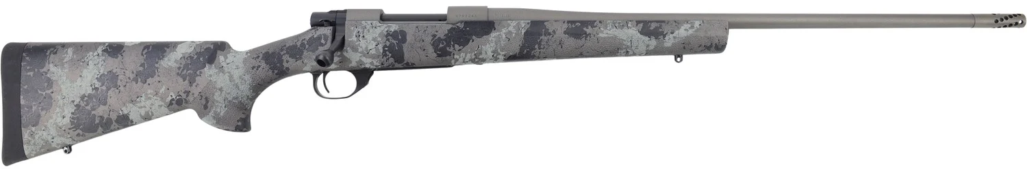 Howa HMFN300BLKGL 1500 Fence Line 300 AAC Blackout 5+1 16.25" Tungsten Cerakote Threaded Barrel, Tungsten Cerakote Aluminum Drilled & Tapped Receiver, Gray Light Camo Fixed Synthetic Stock, Right Hand