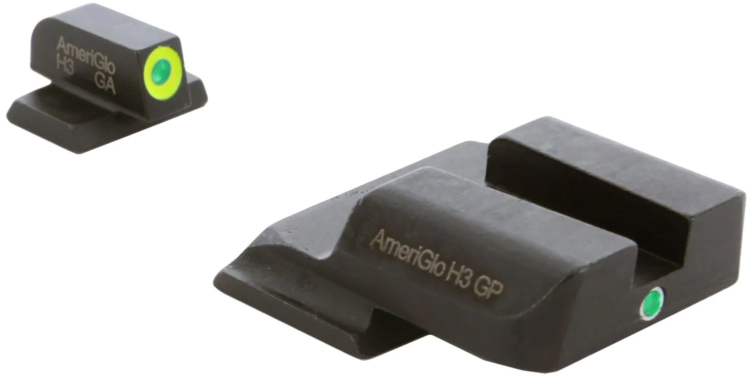AmeriGlo SW301 i-Dot Sight Set for Smith & Wesson M&P Green Tritium LumiGreen Outline Front Sight-Green Tritium Rear Sight