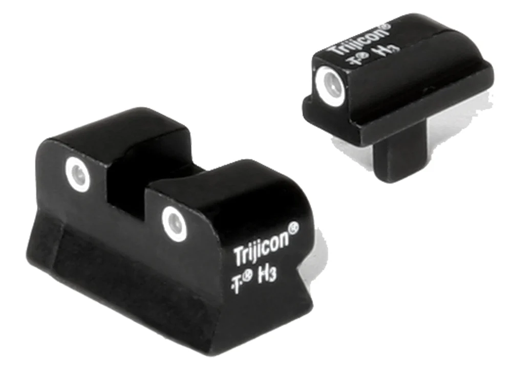 Trijicon 600145 Bright & Tough Night Sights Green/Tritium White Outline Front Sight-Green/Tritium White Outline Rear Sight Colt 1911 0.055 Tang
