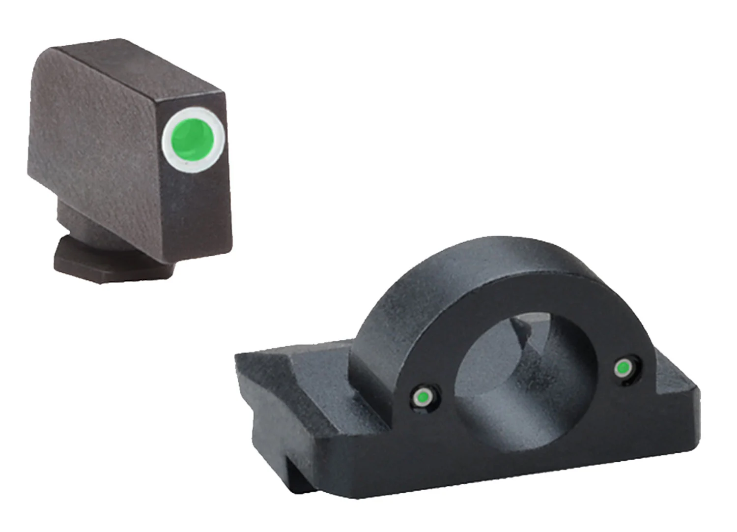 AmeriGlo GL126 Ghost Ring Sight Set for Glock Green Tritium White Outline Front Sight-Green Tritium Rear Sight