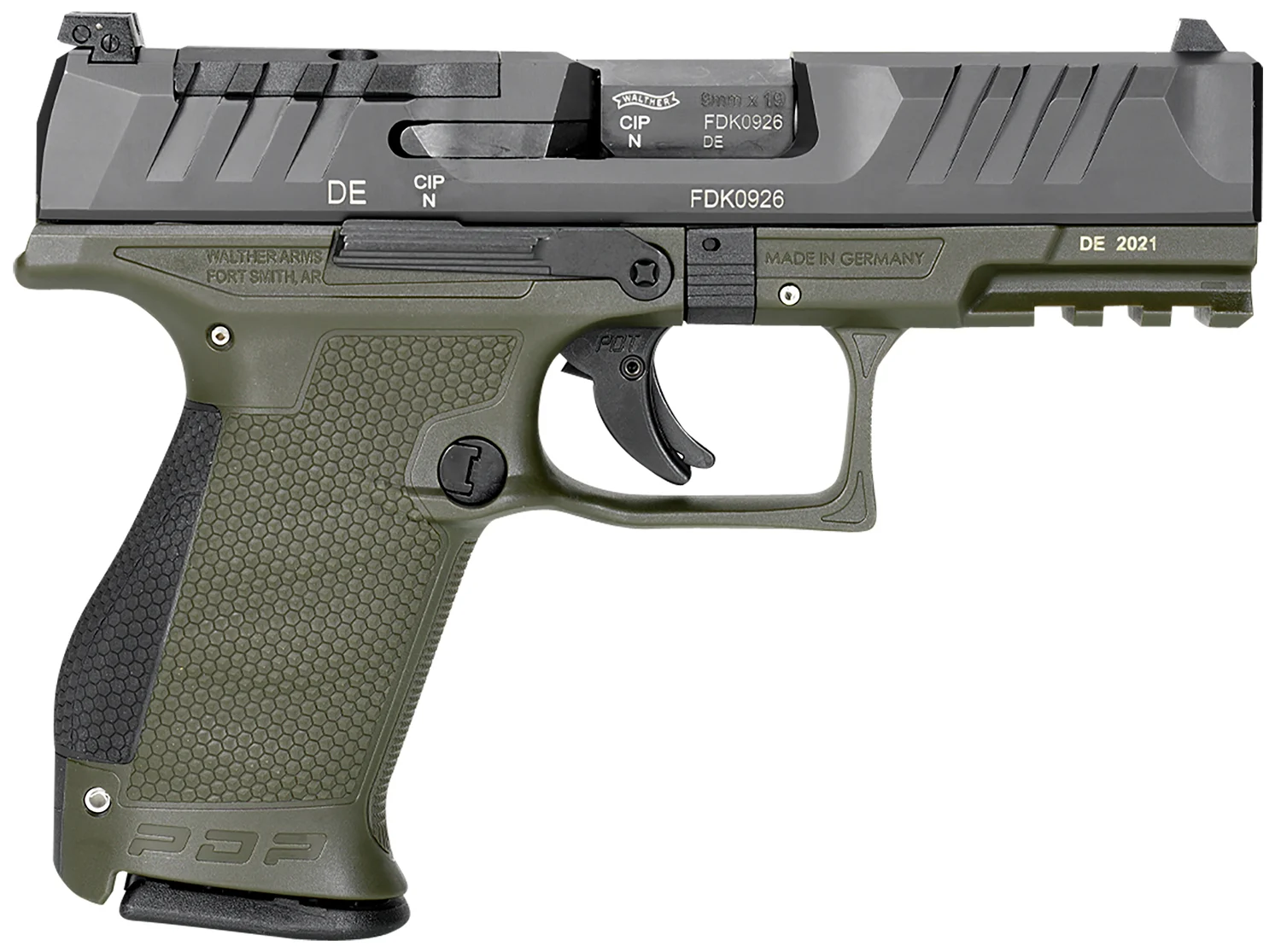 WALTHER ARMS PDP 9MM CPT 4" BLK/GRN OR 15+1