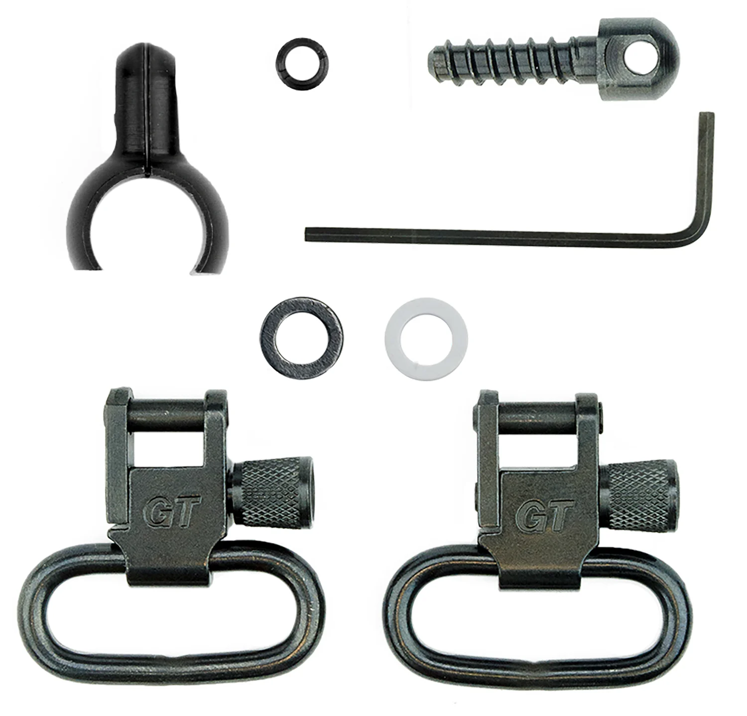 GrovTec US Inc GTSW43 Swivel Set Tube .630"-.675" 1" Black Steel Rifle
