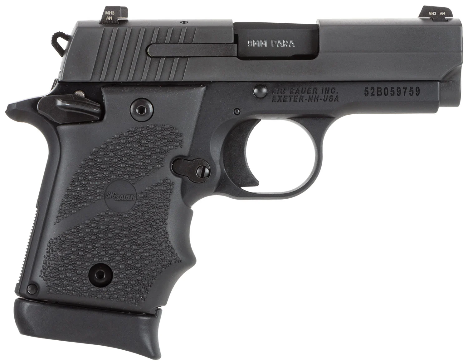 SIG SAUER P938 9MM NITRON BLK RUBER AMBI