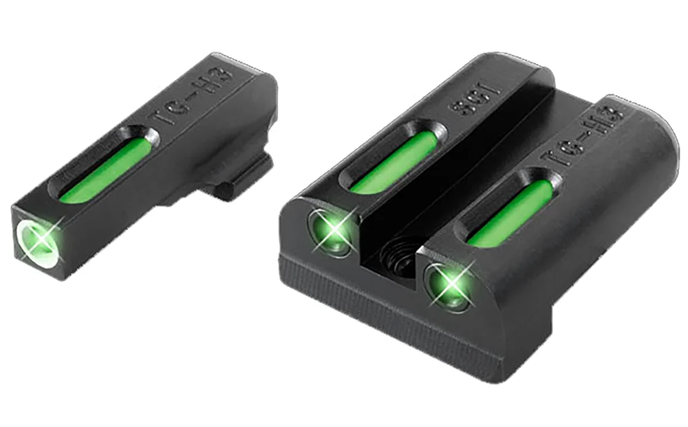 TruGlo TG13SG2A TFX Black | Green Tritium & Fiber Optic White Outline Front Sight Green Tritium & Fiber Optic Rear Sight