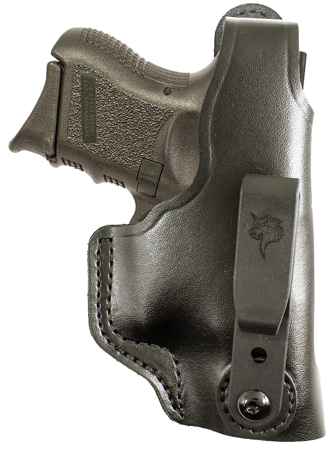 DeSantis Gunhide 033BAE1Z0 Dual Carry II IWB/OWB Black Leather Belt Clip Compatible w/Glock 26/ Walther PPS Right Hand