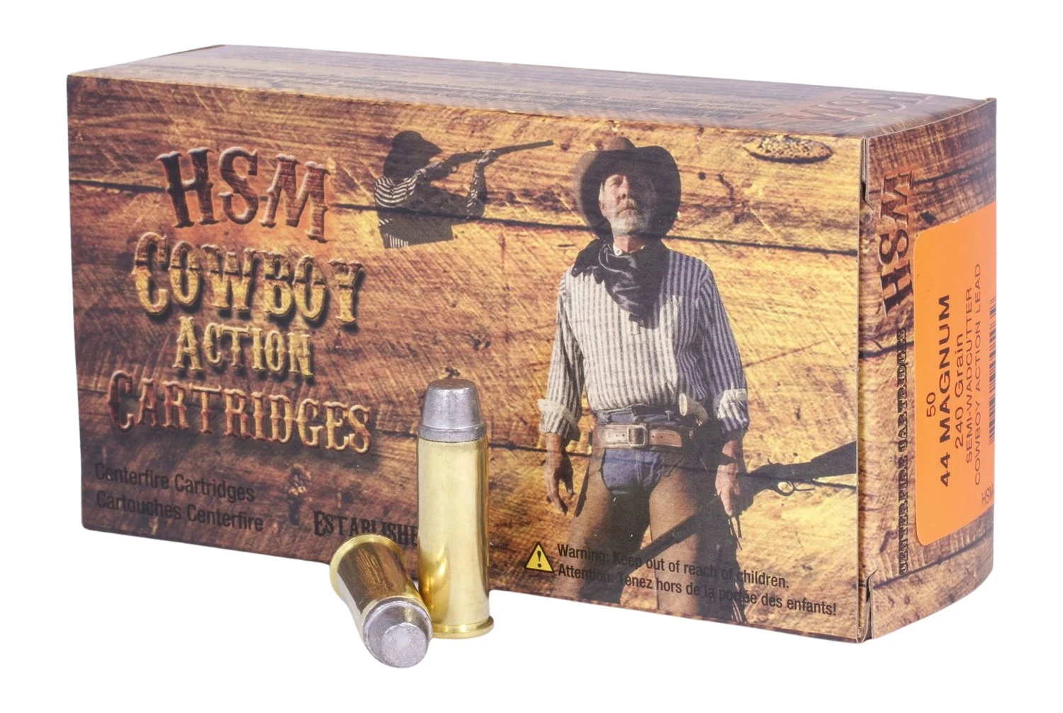 HSM 44M1N Cowboy Action 44 Rem Mag 240 gr Semi Wadcutter 50 Per Box/ 10 Case
