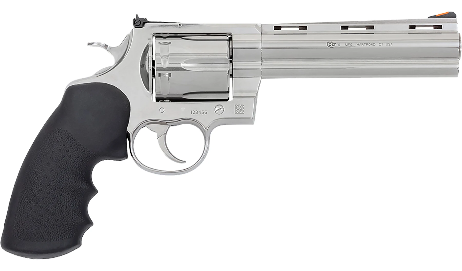 Colt Mfg, Anaconda, 44 Mag, 6 Round, 6" Barrel, Semi-Bright Stainless Steel, Bla