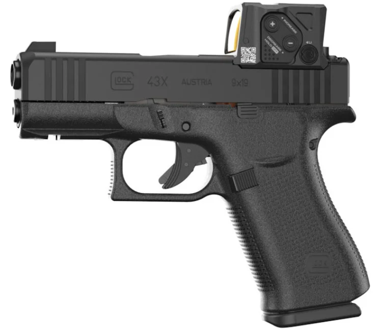 GLOCK, G43X MOS, Semi Automatic, 9mm, 3.41" Barrel, Black nDLC Finish, MOS8 Opti