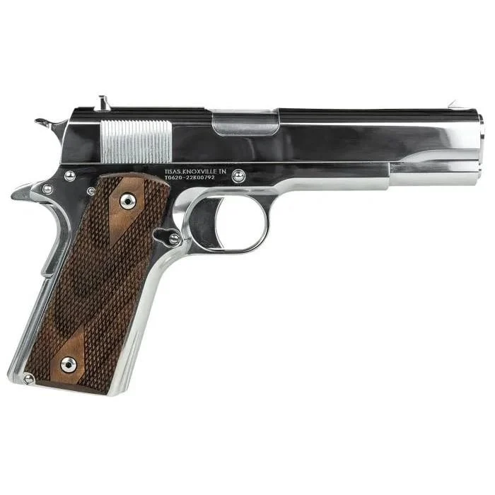 Tisas, Desperado 1911 A1, 38 Super, 5" Barrel, Nickel Finish, Wood Grips, 9 Roun