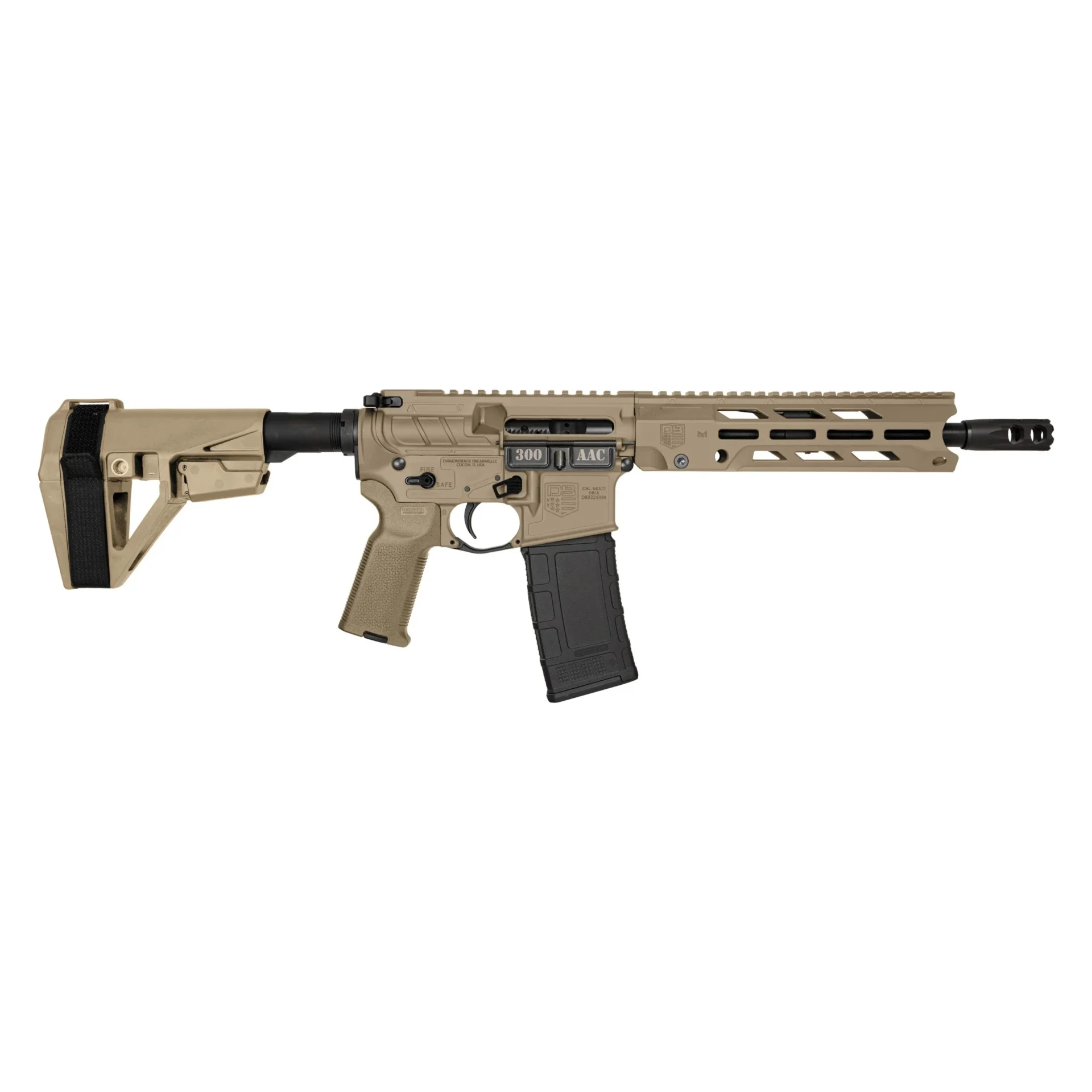 Diamondback Firearms, DB15 Obsidian, Semi-automatic, AR Pistol, 300 Blackout, 10