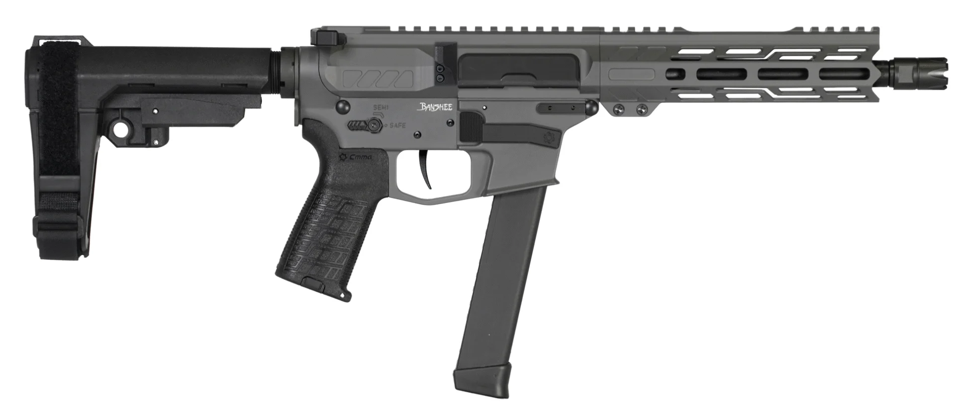 CMMG BANSHEE PSTL MKGS 9MM 8" TNGSTN